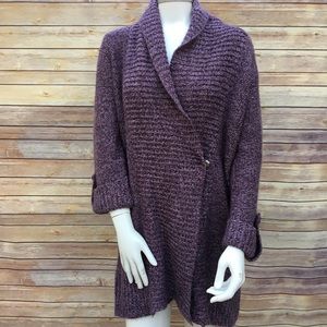 Croft & Barrow Purple Cardigan Sweater Knit Large